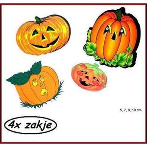 4x Griezel zakje Tafel confetti griezel assortie -  Halloween griezel horror themafeest party