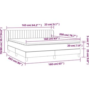 vidaXL - Boxspring - met - matras - stof - lichtgrijs - 160x200 - cm