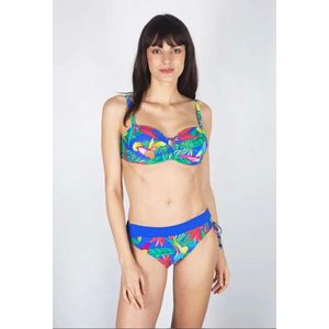Bikini Set 2-delig- Voorgevormde Beugel Bikini- Dames Badmode&Bikini- Sexy Design Bikini- Badpak Zwempak FW6011- Blauw groen-rood Bleomprint- Maat 44
