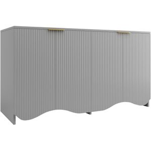 Gotagee Dressoir (140×40×85cm), buffetkast, kasten, eetkamer woonkamer opbergkasten, vrijstaande kasten, keukenmeubilair, golfpatroonontwerp, grijs