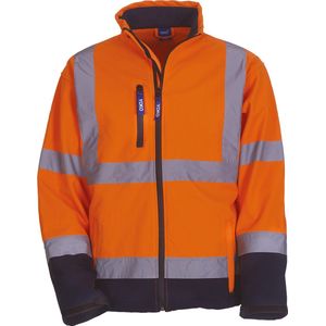 Yoko Signalisatie jack van softshell YHVK09 - Hi Vis Orange / Navy - XXL