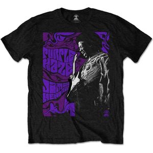Jimi Hendrix - Purple Haze Heren T-shirt - L - Zwart