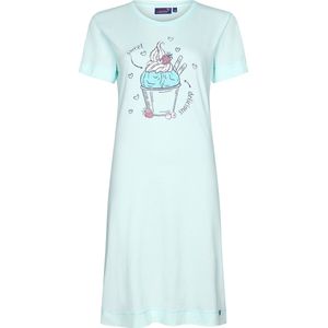 Rebelle/Pastunette-Dames nachthemd met print--600 Turquoise-Maat 46