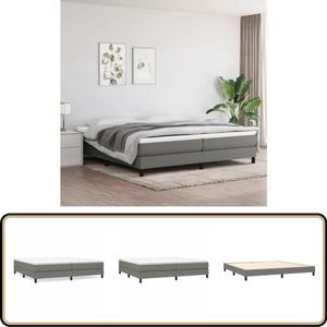 vidaXL Bedframe - Stof - Donkergrijs - 200x200 cm Boxspring Frame - Bed Frame - Tweepersoons Bed - Grijs Bed - Stoffen Bed