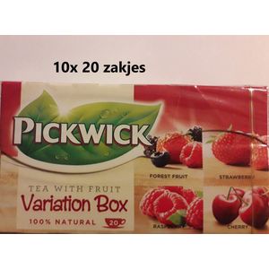 Pickwick thee - Variatiebox - bosvruchten, aardbei, framboos & kers - Multipak 10x 20 zakjes