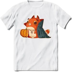 Graaf Dracula kat T-Shirt Grappig | Dieren katten halloween Kleding Kado Heren / Dames | Animal Skateboard Cadeau shirt - Wit - XL