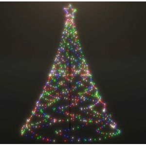 vidaXL Kerstboom met metalen paal en 500 LED's 3 m meerkleurig