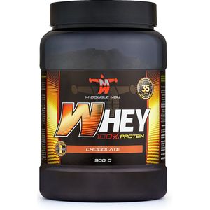 M Double You - 100% Whey Protein (Chocolate - 900 gram) - Eiwitshake - Eiwitpoeder - Eiwitten - Sportvoeding - 36 shakes