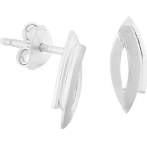The Jewelry Collection Oorknoppen Poli/mat - Zilver Gerhodineerd