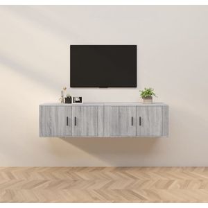 vidaXL TV-wandmeubel - Grijs sonoma eiken - Set van 2 - 80 x 34.5 x 40 cm - Duurzaam hout - Kast