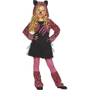 Fiestas Guirca - Pink Leopard (5-6 jaar) - Carnaval Kostuum voor kinderen - Carnaval - Halloween kostuum meisjes