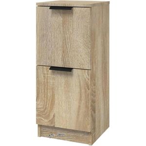 Mrs. Jones Dressoir 30x30x70 cm bewerkt hout sonoma eikenkleurig lage kast-opslagmeubel .