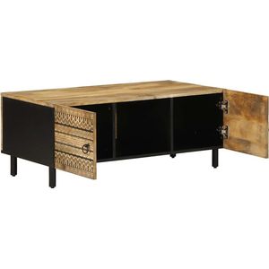 vidaXL Salontafel Mangohout 100x54x40 cm - Zwart