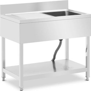 Royal Catering - Aanrechttafel - 1 bak - RVS - 100 x 60 x 97 cm