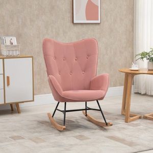 Zaza Home Swingstoel met stalen frame gewatteerde ontspannen stoel fauteuil stoel woonkamer fauteuilge lounge met opgevulde stoel fluwelen -achtige polyester
