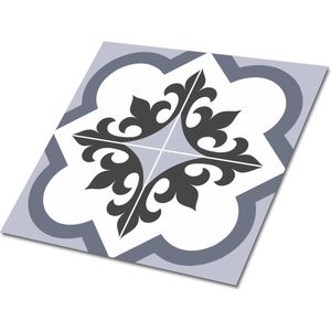 Tulup PVC Tegels - Koninklijke Lelies Vinyl Tegels - 30 cm x 30 cm - Grijs Zelfklevende Vinyltegels - 9 stuks - Zelfklevende PVC Tegels - Mozaïek Plaktegels - Vloer Tegels PVC - Plaktegels keuken en Badkamer
