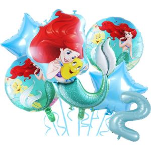 Ariel ballon set - 82x60cm - Folie Ballon - Prinses - Themafeest - 2 jaar - Verjaardag - Ballonnen - Versiering - Helium ballon - de kleine zeemeermin