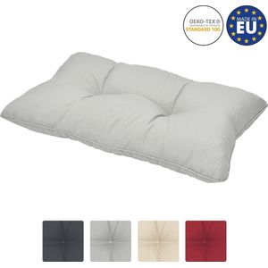 Beautissu loungekussen XLuna – rugkussen licht grijs 60x40 cm kussen in matraskussen kwaliteit