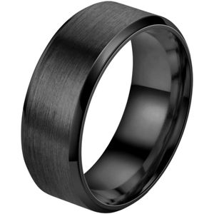 Despora - Ring (glad) - Ringen - Ring Dames - Ring Heren - Zwartkleurig - (18.00 mm / maat 57)