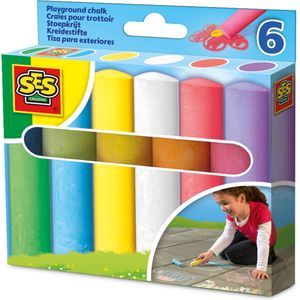 SES - Stoepkrijt - 6 stuks - sterk - makkelijk afwasbaar - buiten spelen - creatief speelgoed - Buiten Speelgoed