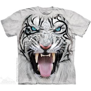 T-shirt Big Face Tribal White Tiger 3XL