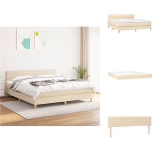 vidaXL Boxspringbed - Comfort - Bed - 180 x 200 cm - Crème - Pocketvering - Bed