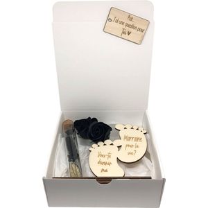 Boîte cadeau Veux-tu être ma maraine? | noir | marraine | parrain | pour la vie | j ai une question pour vous