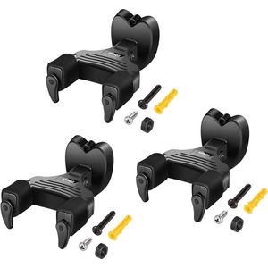 Muurbevestiging Auto Lock Gitaar Hanger Stand - Gitaar Bas Banjo Mandoline Zwart (3-Pack)
