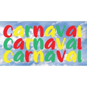 Raamstickers woord Carnaval 3x - 57 cm - Rood Geel Groen - Carnaval - Hip met Pit Creaties