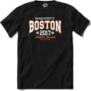Boston 2017 | Boston - Vintage - Retro - T-Shirt - Unisex - Zwart - Maat XXL