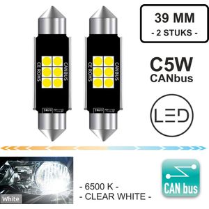 C5W 39mm ( Set 2 Stuks ) 12V  LED  CANbus Geschikt met ESP CHIP foutloos 3030 SMD 1000 Lumen