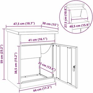 vidaXL - Pakket - Inwerpkoker - Zwart - 41 - x - 38 - x - 103 - cm - Roestvrij - staal