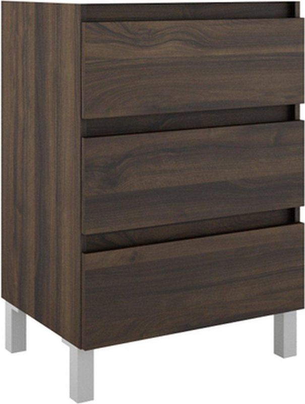 Adema Chaci PLUS Badkamermeubelset - 60x86x46cm - topblad - 3 lades - noten (hout)