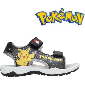 Pokémon - ""Pikachu"" zwarte sandalen maat 27 - open schoenen met dubbele velcro/klittenband