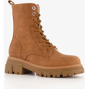 Hush Puppies gevoerde dames veterboots cognac - Maat 39