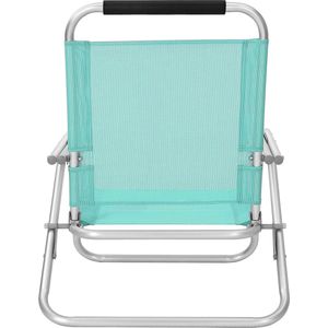 Draagbare strandstoel met 4-standen liggende rugleuning, opvouwbare strandstoel met armleuningen, ademende en comfortabele stof, buitenstoel, groene