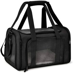 Draagtas huisdier (45x30x30cm) - Katten draagtas - Katten reistas - Draagtas kat - Kattentas - Katten tas - Kattendraagtas - Draagzak kat - Draagtas hond - Hondentas - Draagzak hond - Reistas hond - Grijs