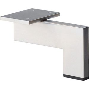 Stalen meubelpoot chroom design 14 bij 1,5 cm en hoogte 10 cm - Set van 4 stuks