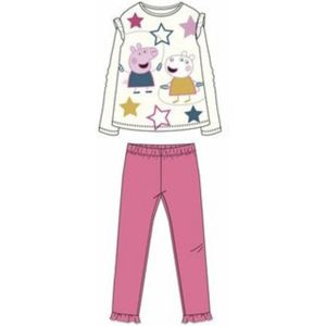 Peppa Pig Pyjama Wit-Roze Katoen Maat 116