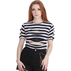 Banned - Toxicbby Crop top - L - Wit