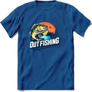 Fishing - Vissen T-Shirt | Beige | Grappig Verjaardag Vis Hobby Cadeau Shirt | Dames - Heren - Unisex | Tshirt Hengelsport Kleding Kado - Donker Blauw - XL