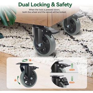 Heavy Duty Castors - Zwaarlast Zwenkwielen / Trolley Wielen voor Meubels,4pcs