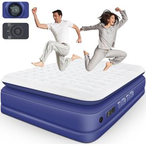 Zelfopblazend Luchtmatras voor 2 Personen met Geïntegreerde Pomp - Comfortabel en Duurzaam Opblaasbaar Bed 140 x 200