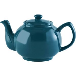 Price en Kensington - Theepot - 6 pers. - Niet zwaar - Handvat blijft koud - 1u warm - Aardewerk - Blauwgroen - 1.1 L - Ø 12 cm