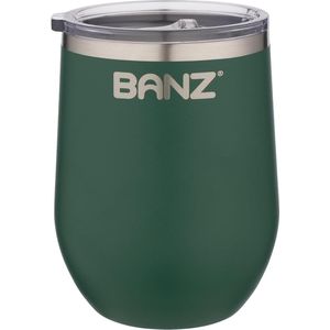 BANZ Hippe groene inox/RVS thermo REISBEKER - Thermomok voor koffie/thee/melk - Koelbeker voor water/frisdrank/wijn/apero/spirits - 33CL