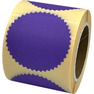 Paarse Sluitsticker - Antique Purple - 250 Stuks - XL - rond 47mm - sterrand - sluitzegel - sluitetiket - preegsticker - chique inpakken - cadeau - gift - trouwkaart - geboortekaart - kerst
