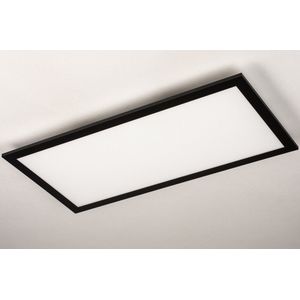 Lumidora Plafondlamp 74238 - Plafonniere - PULA - Ingebouwd LED - 24.0 Watt - 2400 Lumen - 6500 Kelvin - Zwart - Kunststof - Met dimmer - Badkamerlamp