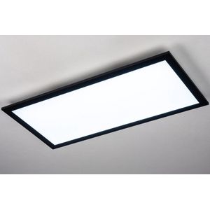 Lumidora Plafondlamp 74238 - Plafonniere - PULA - Ingebouwd LED - 24.0 Watt - 2400 Lumen - 6500 Kelvin - Zwart - Kunststof - Met dimmer - Badkamerlamp