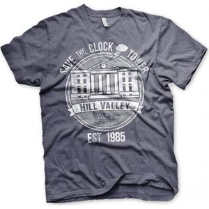 BACK TO THE FUTURE - T-Shirt Save the Clock Tower - Navy Heather (S)