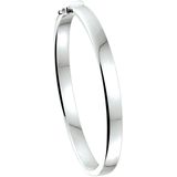 The Jewelry Collection Bangle Scharnier 6 X 60mm Vlakke Buis - Zilver